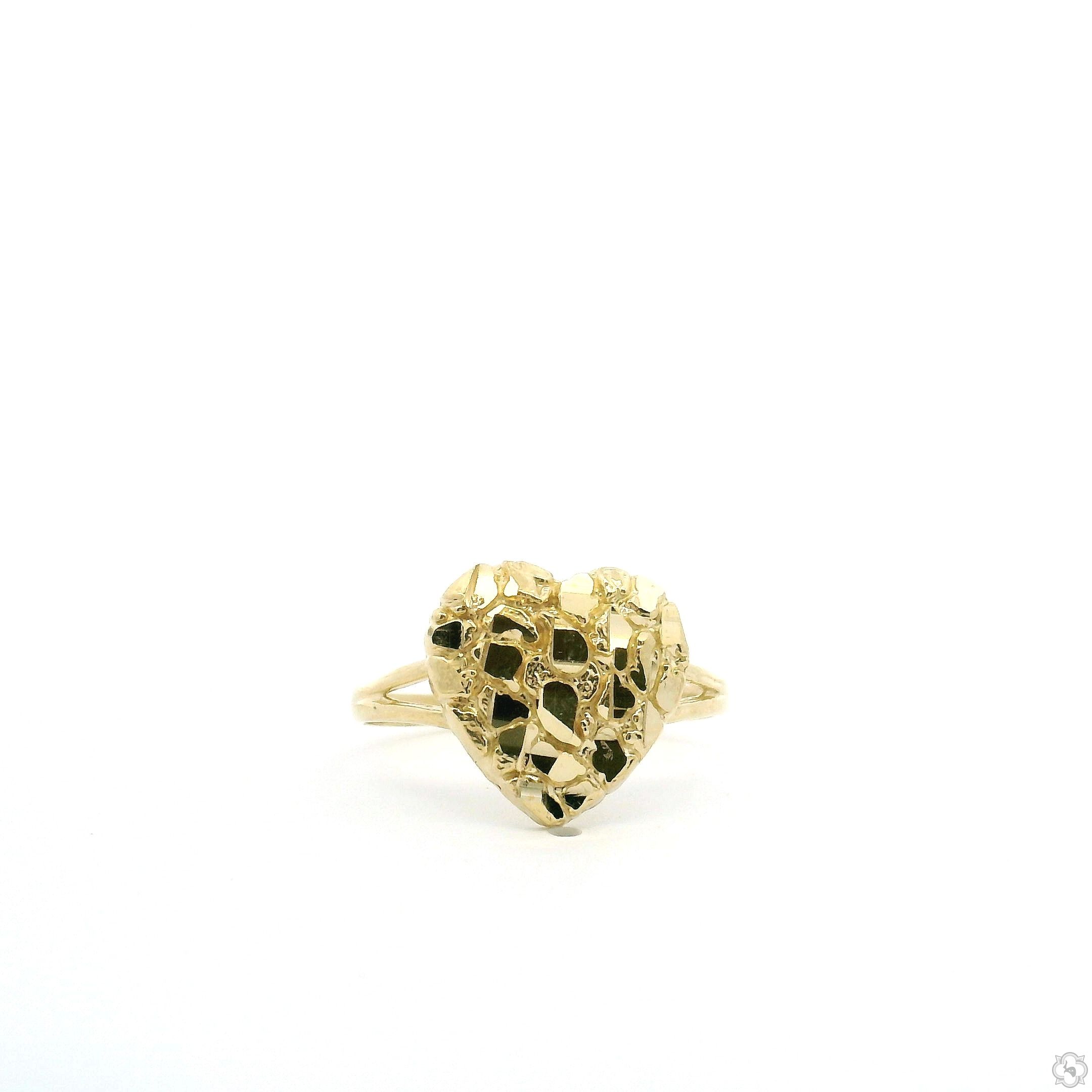 10k Yellow Gold Lady's Small Heart-Shaped Nugget-Style Statement