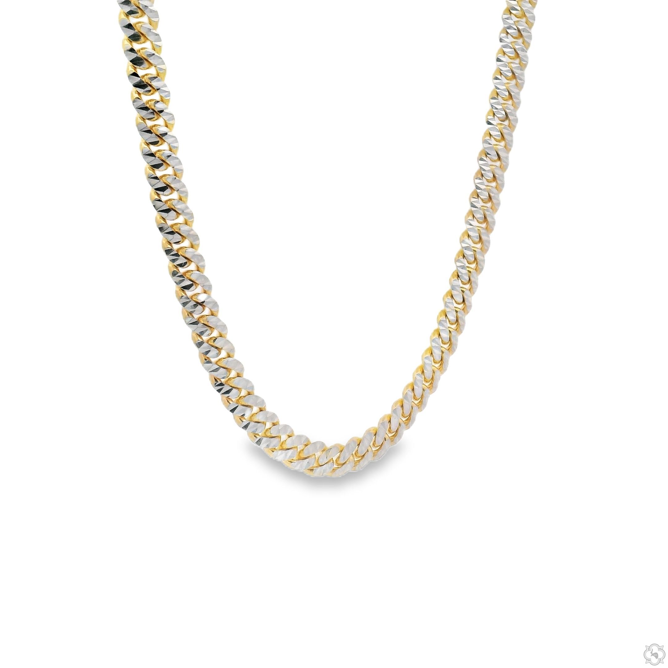 日本未入荷KING ICE☆12MM 2TONE DIAMOND CUT MIAMI CUBAN CHAIN KING ICE: 12mm Iced Diamond Cut Miami Cuban Link Chain – On